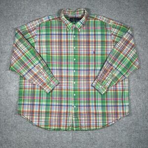 Polo‎ Ralph Lauren Button Down Shirt Men's Size 3XB Orange Plaid Classic Fit
